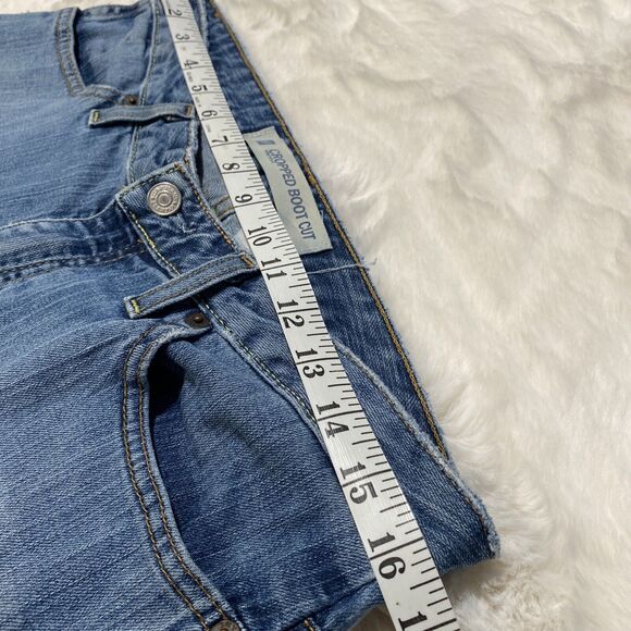 Gap Women's Sz 33 Cropped Boot Cut Stretch Mid Rise Jeans Rounded Split Hem - Picture 6 of 9